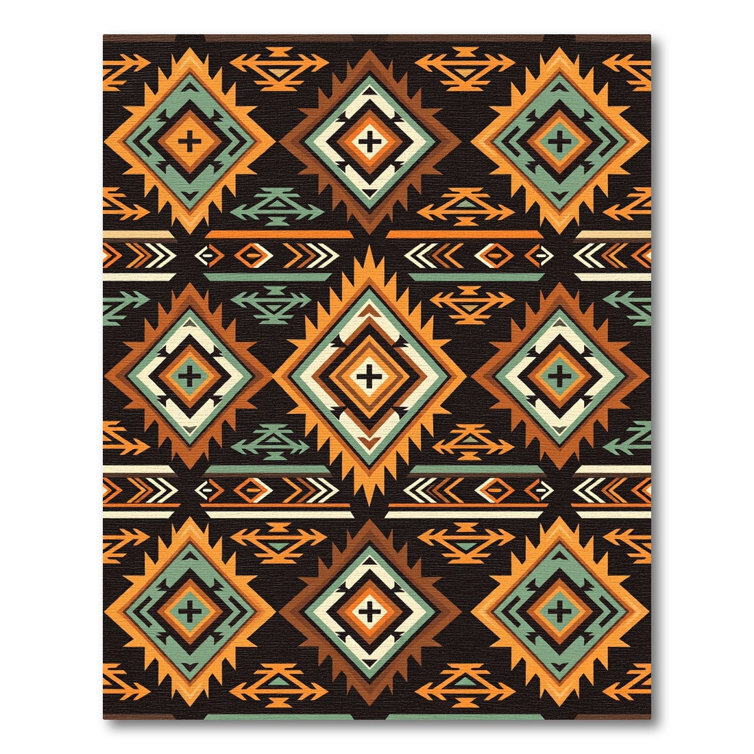 Earthy Southwestern Geometric Diamond Aztec Rug
