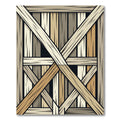 Rustic Wooden Crate Diagonal Beams Rug