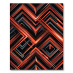 Bold Geometric Orange and Charcoal Intersecting Lines Rug
