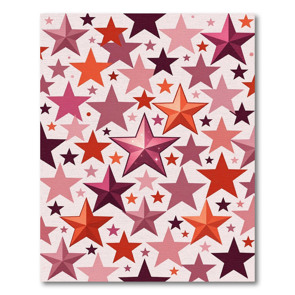 Pink Red Gradient Star Cluster Rug