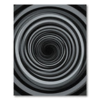 Modern Monochrome Hypnotic Swirl Rug