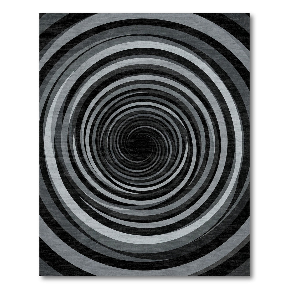 Modern Monochrome Hypnotic Swirl Rug