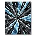 Cool Blue Shattered Ice Crystal Rug