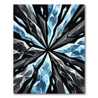 Cool Blue Shattered Ice Crystal Rug