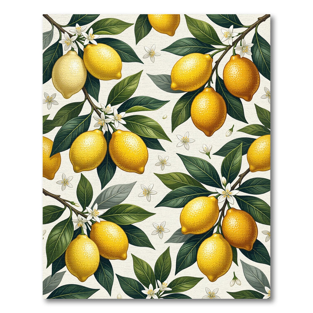 Radiant Golden Lemon Fruit Botanical Flourish Rug