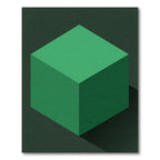 Minimalist Geometric Emerald Isometric Cube Rug