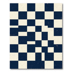 Classic Navy Cream Checkered Grit Rug