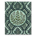 Sage Botanical Damask Mint Medallion Rug