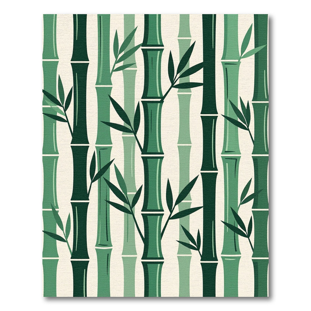 Shades of Green Bamboo Stalks Rug