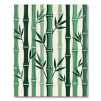 Shades of Green Bamboo Stalks Rug