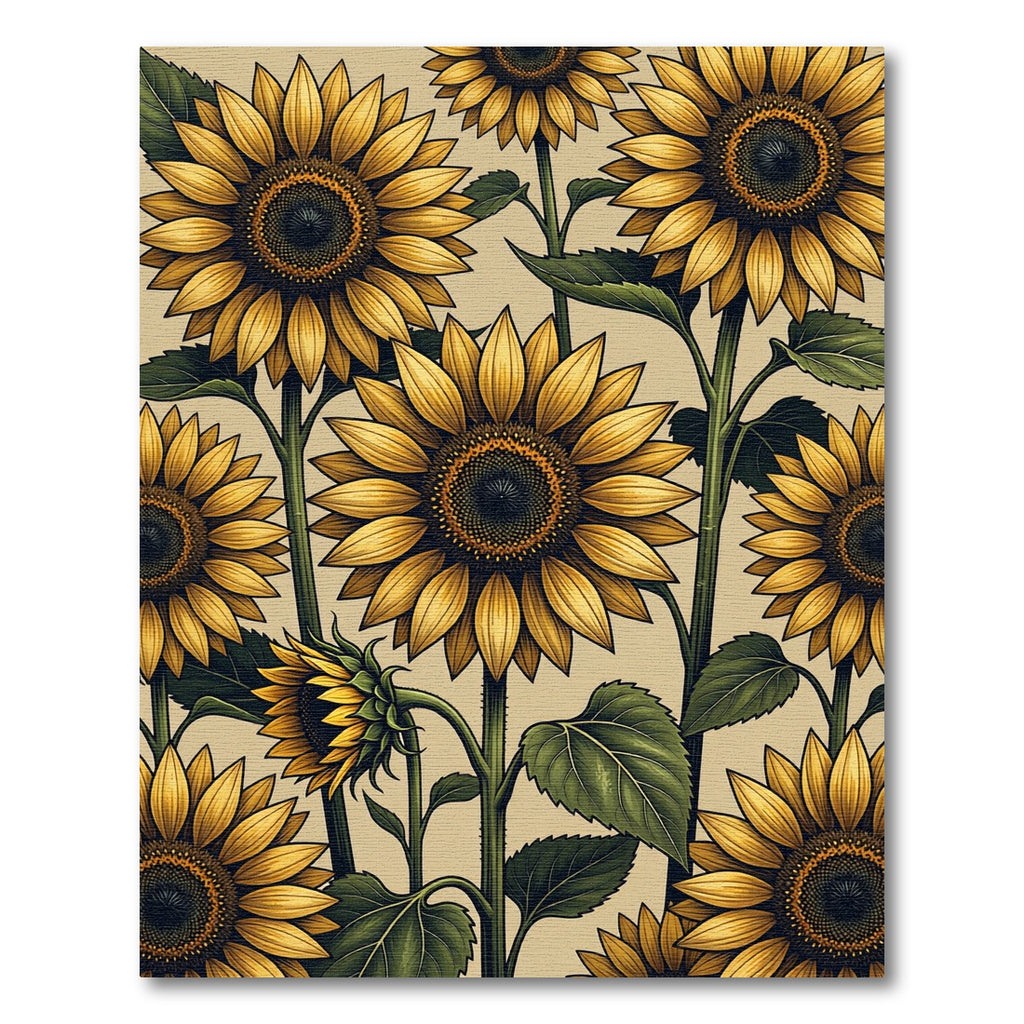 Golden Sunflowers on Soft Cream Background Rug