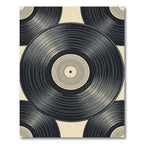 Monochrome Minimalist Vinyl Record Art Rug