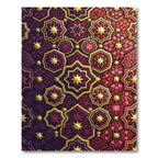 Rich Red Golden Geometric Stars Rug