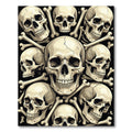 Gothic Monochrome Skull Bone Mosaic Rug