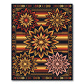Warm Earthy Sunburst Geometric Medallion Rug
