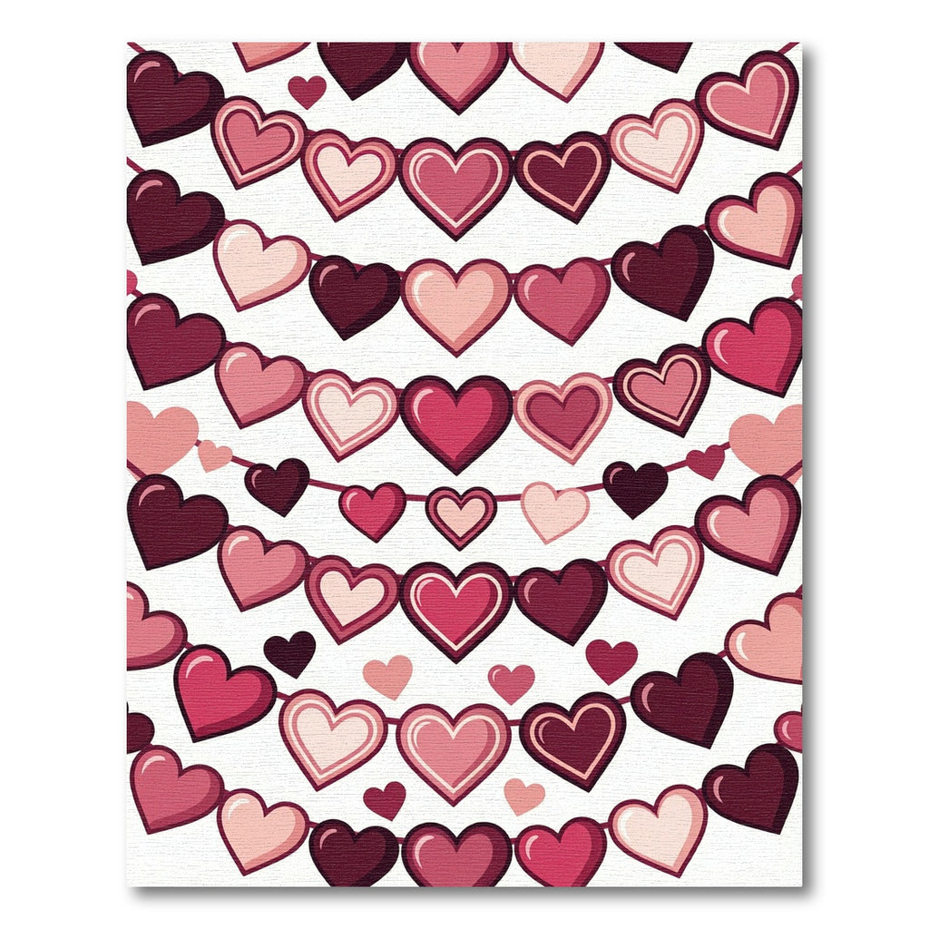 Whimsical Heart Garland Pink Rug