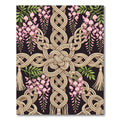 Macrame Wisteria Knot Braided Floral Black Rug