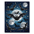 Midnight Bat Moonlit Starry Sky Rug