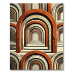 Earthy Terracotta Arch Tunnel Geometric Rug