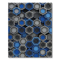 Modern Cobalt and Slate Geometric Hexagon Rug