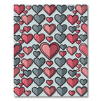 Charming Pink and Gray Heart Wallpaper Rug