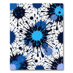 Modern Navy and Azure Ink Splash Rug
