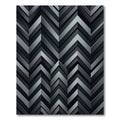 Modern Charcoal Geometric Chevron Art Rug
