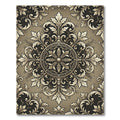 Gold Filigree Scroll Acanthus Medallion Rug