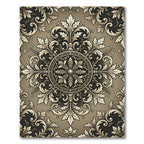 Gold Filigree Scroll Acanthus Medallion Rug