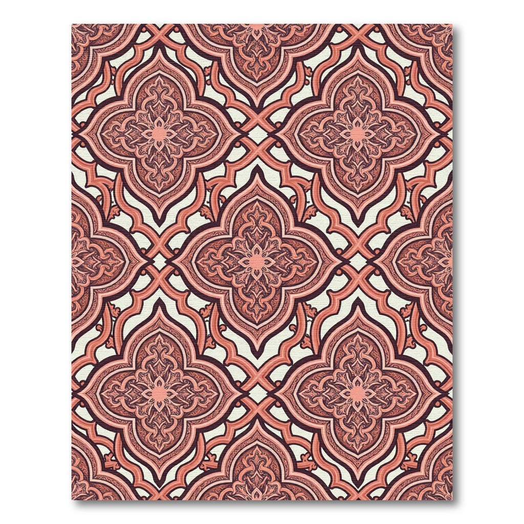 Terracotta Repeating Quatrefoil Medallion Rug