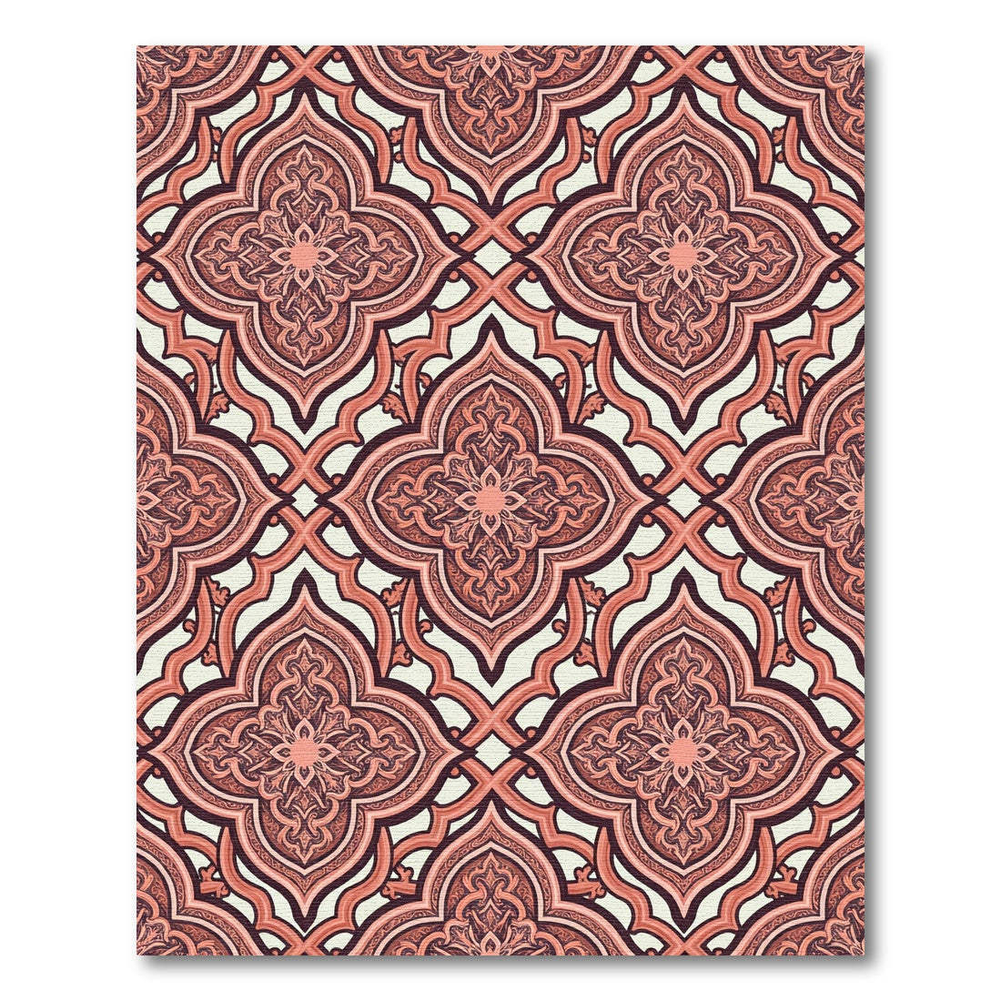 Terracotta Repeating Quatrefoil Medallion Rug