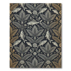 Golden Fish and Botanical Scroll Tapestry Rug