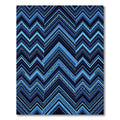 Deep Blue Geometric Chevron Zigzag Rug