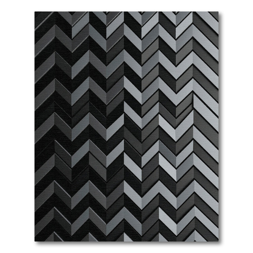Charcoal Gray Chevron Geometric Ribbed Rug