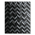 Charcoal Gray Chevron Geometric Ribbed Rug