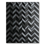 Charcoal Gray Chevron Geometric Ribbed Rug