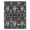 Gray Feather Arrow Tribal Stripe Rug