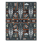 Gray Feather Arrow Tribal Stripe Rug