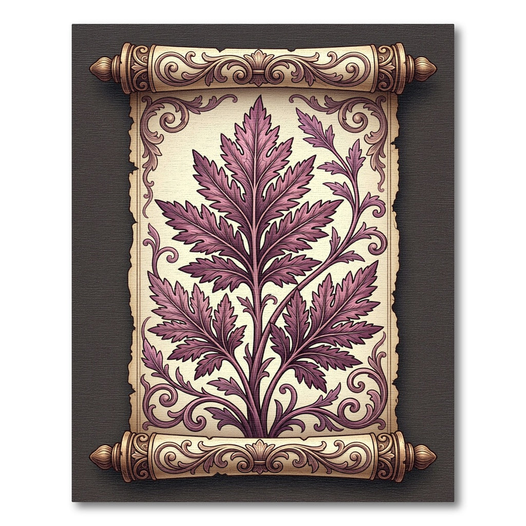 Regal Amethyst Floral Vine Scroll Rug