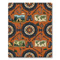 Earthy Adventure Compass Fishing Map Art Rug