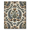 Regal Gold Floral Emblem Damask Rug