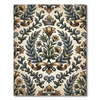 Regal Gold Floral Emblem Damask Rug