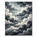 Dramatic Gray Stormy Sky Swirls Rug