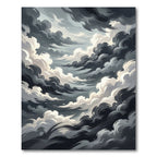 Dramatic Gray Stormy Sky Swirls Rug