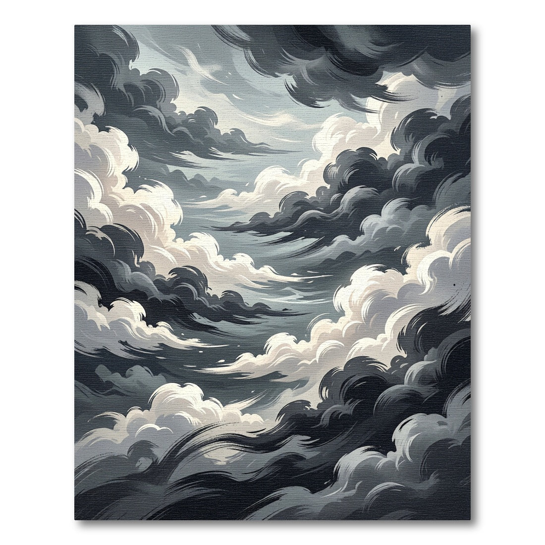 Dramatic Gray Stormy Sky Swirls Rug