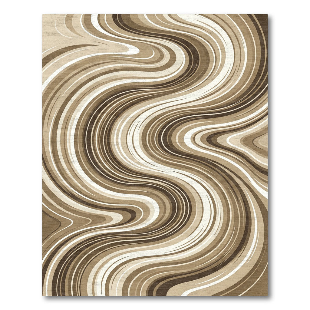 Earthy Tone Swirl Abstract Rug