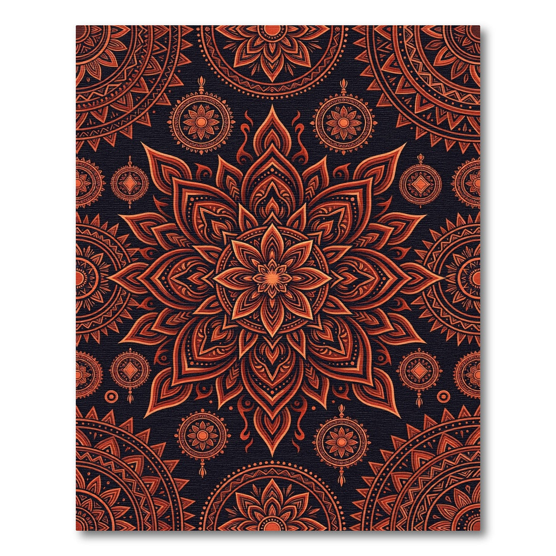 Intricate Crimson Mandala Repeat Rug