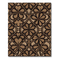 Elegant Brown Clover Filigree Scroll Rug