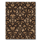 Elegant Brown Clover Filigree Scroll Rug