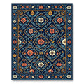 Midnight Navy Floral Diamond Mosaic Rug